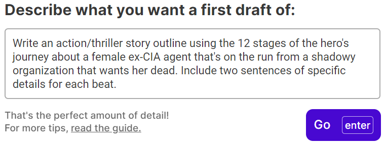 Write an action/thriller story outline using the 12 stages of the hero's journey about a female ex-CIA agent that's on the run from a shadowy organization that wants her dead. Include two sentences of specific details for each beat.
