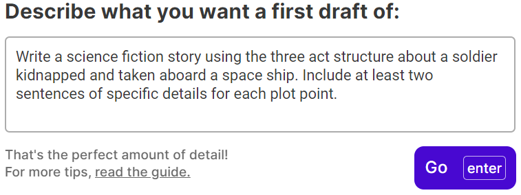 Write a science fiction story using the three act structure about a soldier kidnapped and taken aboard a space ship. Include at least two sentences of specific details for each plot point.